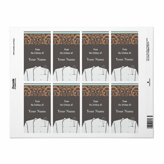 Kooklabel Etiket (Full Sheet)