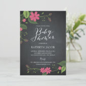 Kookplaat van Floral Baby Shower Kaart (Staand voorkant)