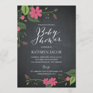 Kookplaat van Floral Baby Shower Kaart