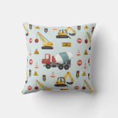 Kookplaten Cute Blue Construction Cement Mixer Kin Kussen (Achterkant)