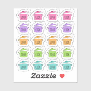 Kookpot koken en maaltijd voorbereiding Planner Sticker