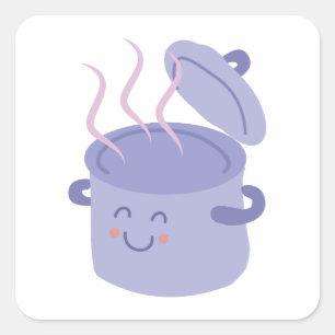 kookpot vierkante sticker