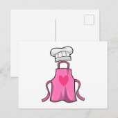 Kookschort en kookmuts met Hart Briefkaart (Voorkant / Achterkant)