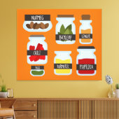 Kookstijl met kleurrijke kruiden canvas afdruk (Insitu (Woonkamer))