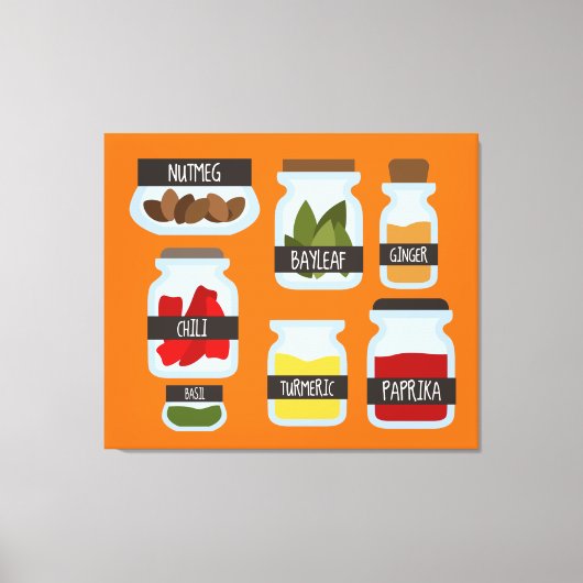 Kookstijl met kleurrijke kruiden canvas afdruk (Voorkant)