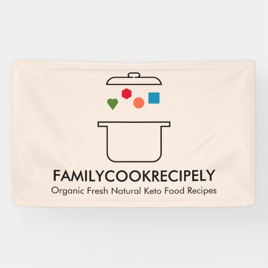 Kookt pot geometrisch voedsel in keto spandoek (Horizontaal)