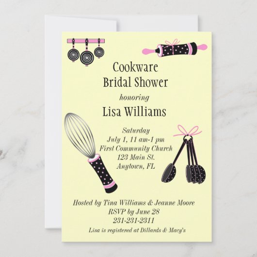 Kookware Bridal Shower Invitation Kaart (Voorkant)