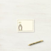 Kooky Cartoon Owl Heart Lijst Post-it® Notes (Op bureau)