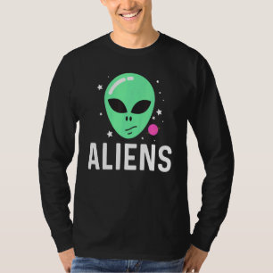 Kool Alien Art voor mannen Groene kop Melkweg T-shirt
