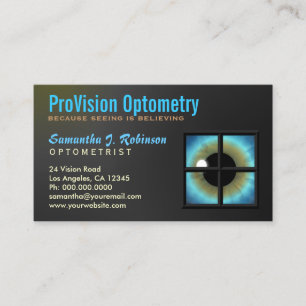 Kool blauw oog door de Optometrisis Eyecare van he Visitekaartje