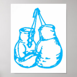 Kool boxt Blue Sign met handschoenen Poster