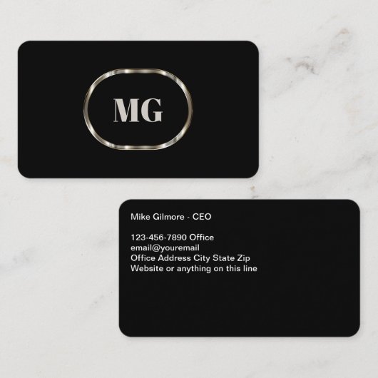 Kool Business Monogram Double Side Visitekaartjes (Voorkant / Achterkant)