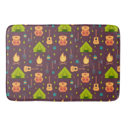 Kool Camping Pattern Outdoory Design Badmat (Voorkant)