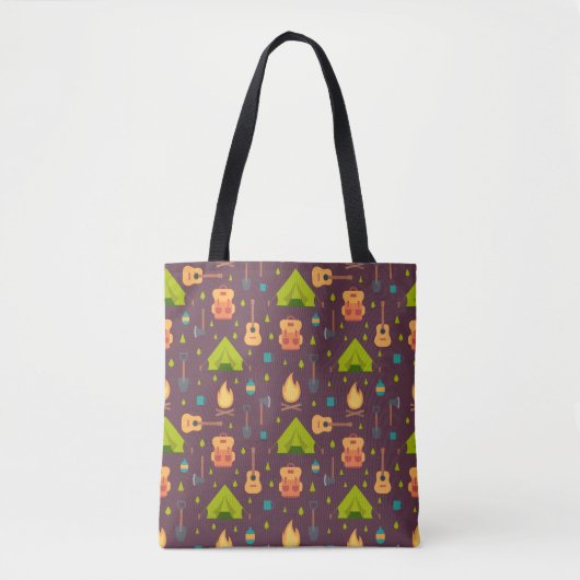 Kool Camping Pattern Outdoory Design Draagtas (Voorkant)