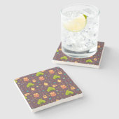 Kool Camping Pattern Outdoory Design Stenen Onderzetter (Zijkant)