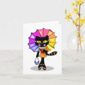 kool cat - Carte de note amusante (Fleur jaune)