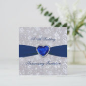 Kool Damask 45ste Verjaardag 5.25x5.25 Uitnodiging (Staand voorkant)