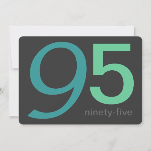 Kool en Blauwe Aangepaste 95e verjaardag Uitnodigi Kaart (Voorkant)
