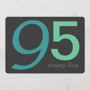 Kool en Blauwe Aangepaste 95e verjaardag Uitnodigi Kaart