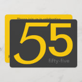 Kool en Geel Aangepast 55e verjaardag Kaart (Voorkant / Achterkant)