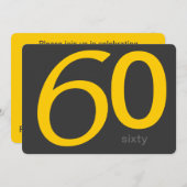 Kool en Geel Aangepast 60e verjaardag Kaart (Voorkant / Achterkant)