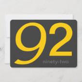 Kool en Geel Aangepast 92e verjaardag Uitnodigen Kaart (Voorkant)