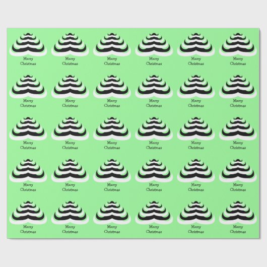 kool en leuke Mustache kerstboom Cadeaupapier (Vlak)