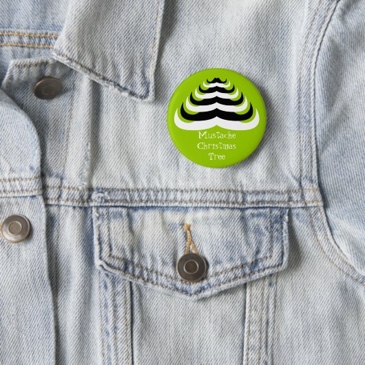  kool en leuke Mustache kerstboom Ronde Button 5,7 Cm (In situ)