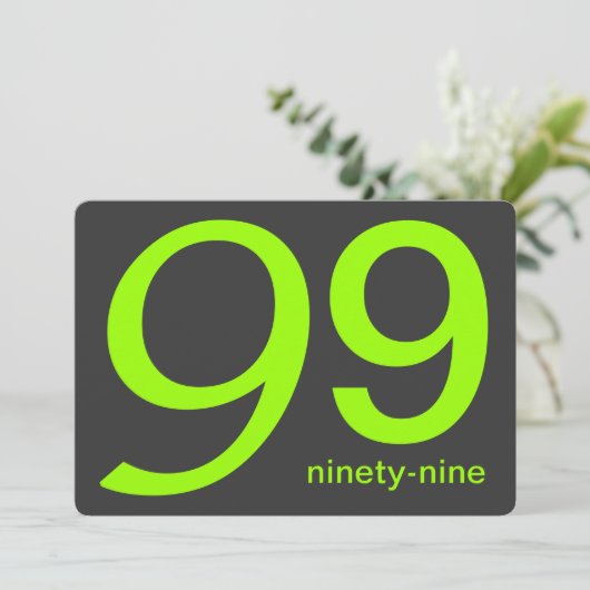 Kool en Limoen Aangepaste 99e verjaardag uitnodigi Kaart (Staand voorkant)