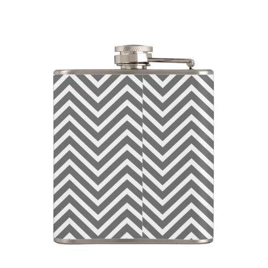 Kool en mint Groene Chevrons Aangepast monogram Heupfles (Achterkant)