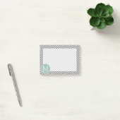 Kool en mint Groene Chevrons Aangepast monogram Post-it® Notes (Kantoor)