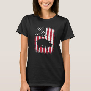 kool- en varkenshouderij Amerikaanse vlag T-shirt