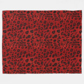 Kool en Warm: Rood & Zwart Luipaard Fleece Deken (Voorkant (Horizontaal))