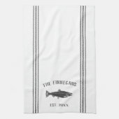 Kool en witte bijtende vis theedoek (Verticaal)