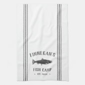 Kool en witte bijtende viskamp op maat theedoek (Verticaal)