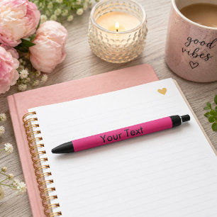 Kool felroze zwarte inkt pen