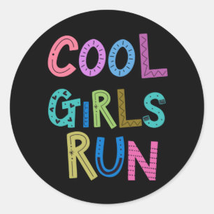 Kool Girls runners run Lover Womens Kinder Ronde Sticker