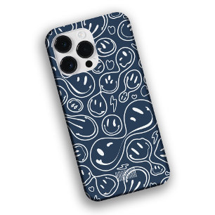 Kool glimlachend gezicht melting Smile Pattern Blu Case-Mate iPhone 14 Pro Max Hoesje