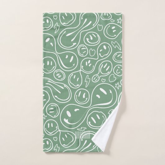 Kool glimlachend gezicht melting Smile Pattern Sag Bad Handdoek (Handdoek)