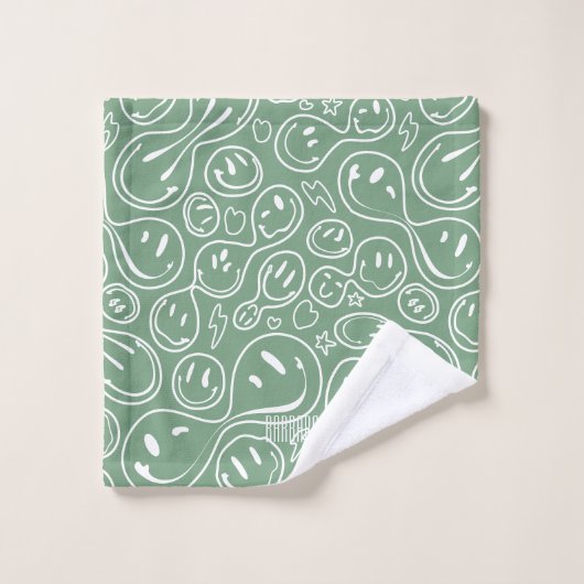 Kool glimlachend gezicht melting Smile Pattern Sag Bad Handdoek (Wasdoekje)