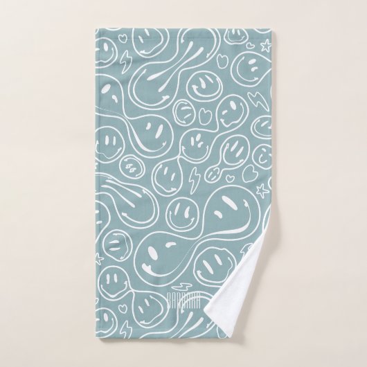 Kool glimlachend gezichtsmelting Smile Pattern Dus Bad Handdoek (Handdoek)