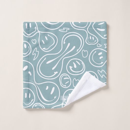 Kool glimlachend gezichtsmelting Smile Pattern Dus Bad Handdoek (Wasdoekje)