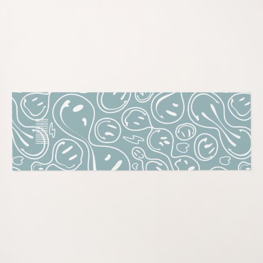 Kool glimlachend gezichtsmelting Smile Pattern Dus Yogamat (Achterkant (horizontaal))