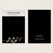 Kool Gold Branch Black Earring Display Holder Visitekaartje (Voorkant /achterkant)