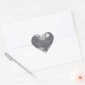 Kool Gray  Flowers Wedding Heart Seal Hart Sticker (Envelop)