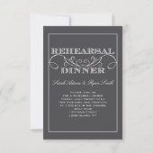 Kool Gray Swirl Rehearsal Dinner Invitation Kaart (Voorkant)