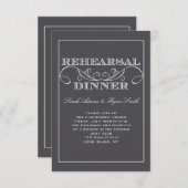 Kool Gray Swirl Rehearsal Dinner Invitation Kaart (Voorkant / Achterkant)