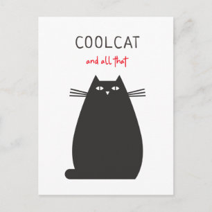 Kool kat en al die vun citaatillustratie briefkaart