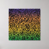 Kool kleurige regenbooghandleiding getekende doodl canvas afdruk (Voorkant)