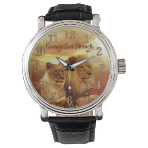 Kool Leeuw & Leeuwin Bruine Leren Horloge